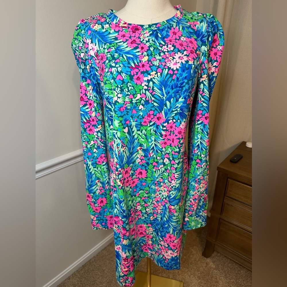 Jansen Dress, multi Tiny Gardens, Lilly Pulitzer, Size Large